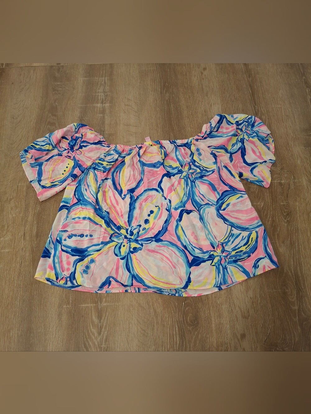 Lilly Pulitzer Off-The-Shoulder Ruffle Top Women's Medium Floral